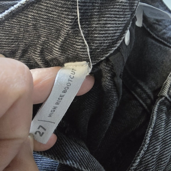 PacSun Eco Black Frayed High Waisted Bootcut Jeans Size 27 - Picture 5 of 10